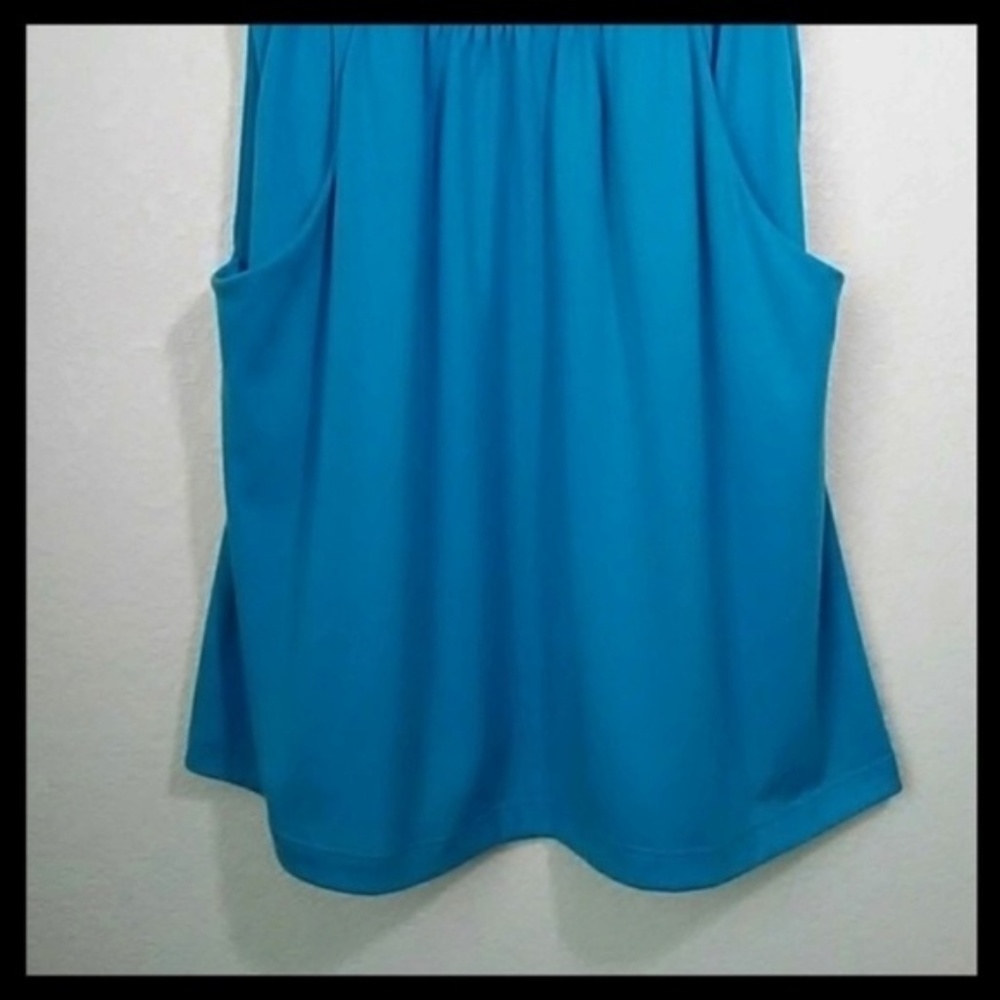 NEW Delirious Teal dress, V Neck, Ruffled Sleeves. - Picture 2 of 3